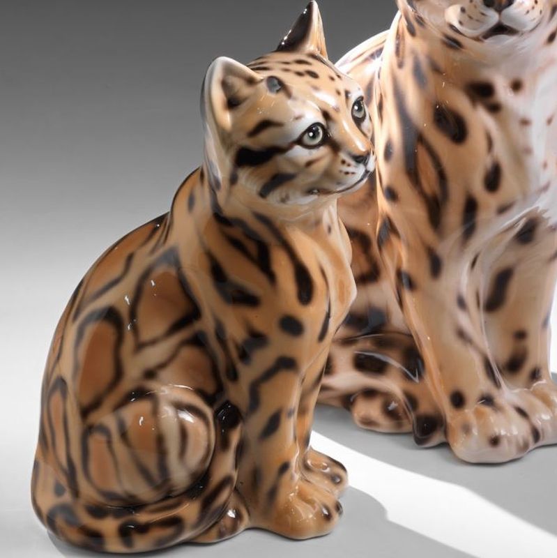 STATUA GATTO OCELOT CM. 32 -ANIMALI-